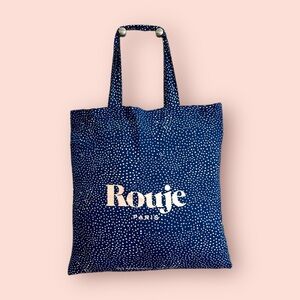 New Rouje blue polka dot tote bag